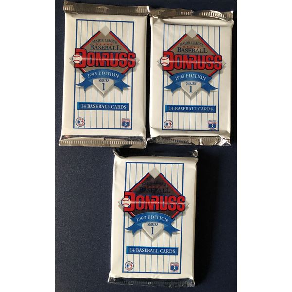 1993 DONRUSS BASEBALL FOIL PACKS (3)