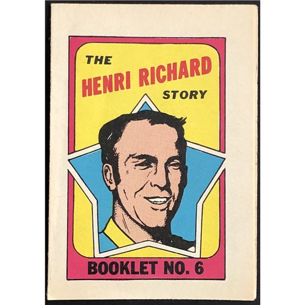 1971-72 O-PEE-CHEE HENRI RICHARD (HOF) BOOKLET INSERT