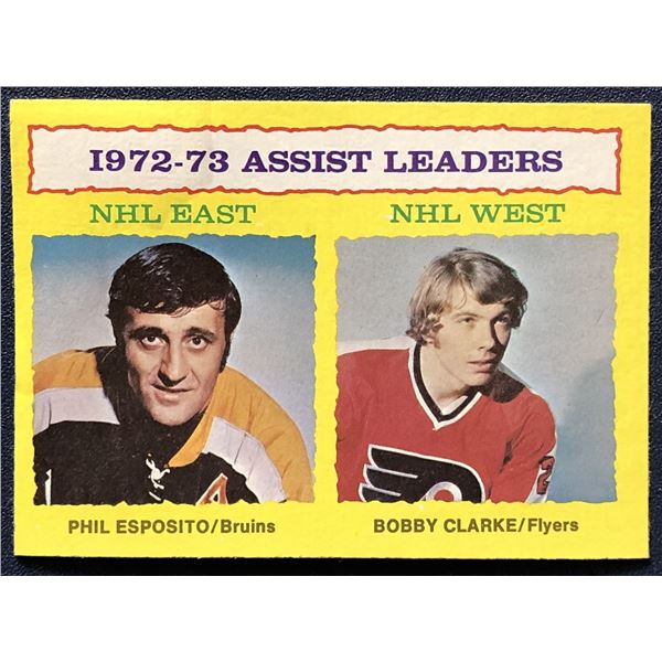 1973-74 TOPPS PHIL ESPOSITO/BOBBY CLARKE (HOF) LL