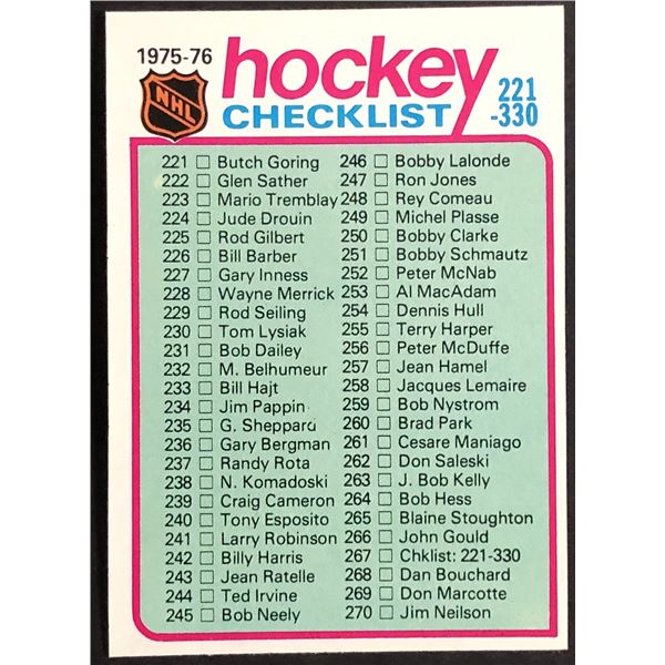 1975-76 TOPPS CHECKLIST