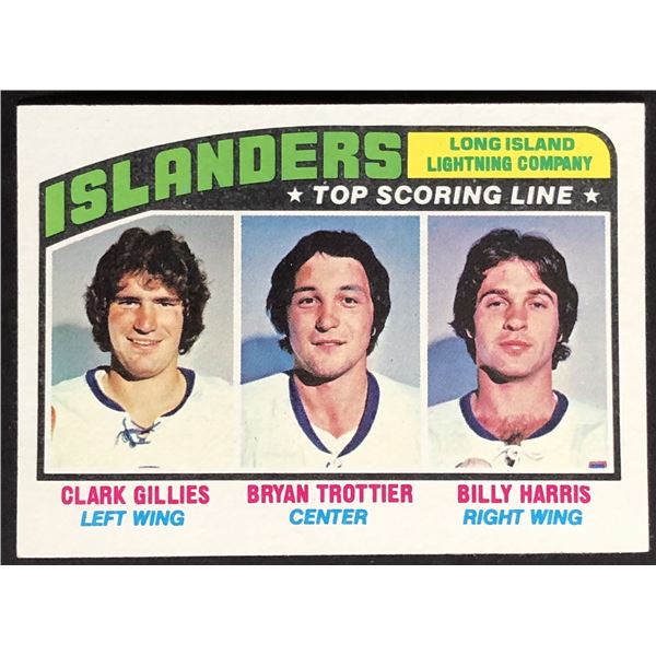 1976-77 TOPPS BRYAN TROTTIER / CLARK GILLES (HOF) SP