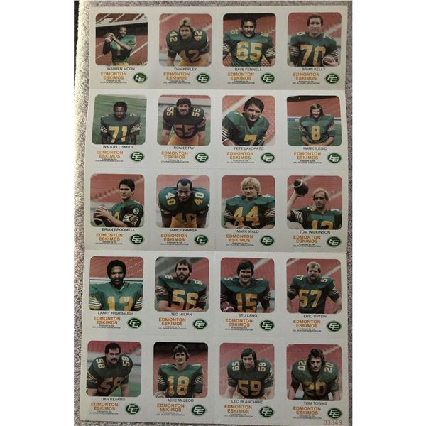 1981 EDMONTON ESKIMOS RED ROOSTER SET
