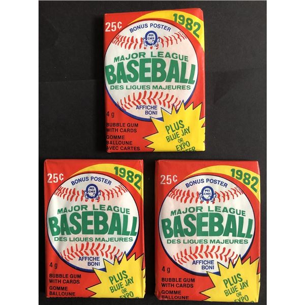 1982 O-PEE-CHEE Baseball wax packs (3)