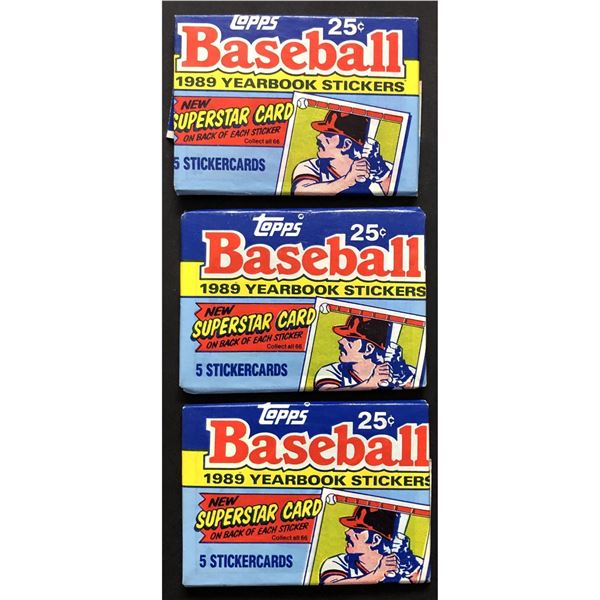 1989 TOPPS Baseball sticker packs (3)