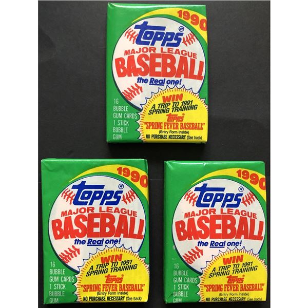 1990 TOPPS Baseball wax packs (3)