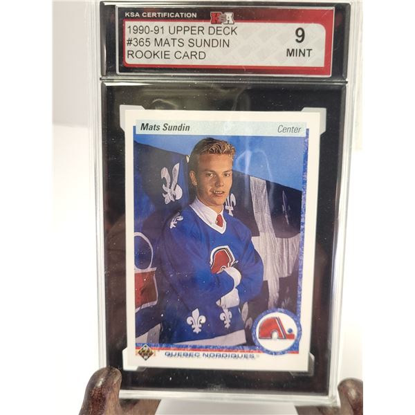 KSA | 1990-91 Uppder Deck | #365 Mats Sundin | 9 Mint | Rookie Card