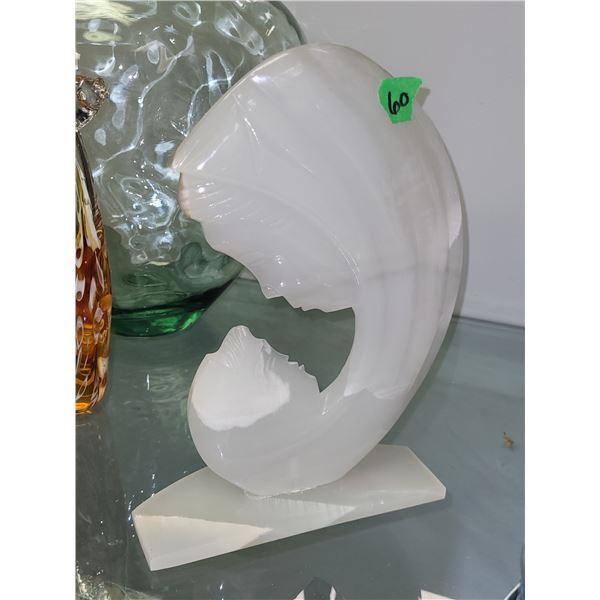 Tall White Onyx | Mother & Child | Statue