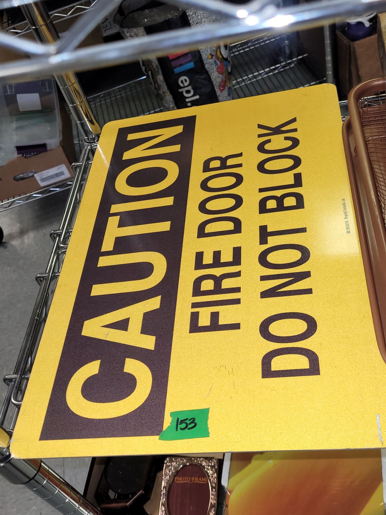 Metal | Aluminum | Caution Fire Door Do Not Block Sign