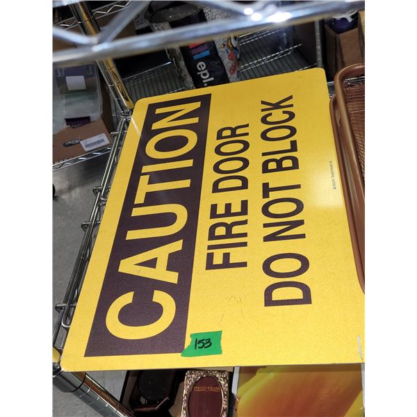Metal | Aluminum | Caution Fire Door Do Not Block Sign