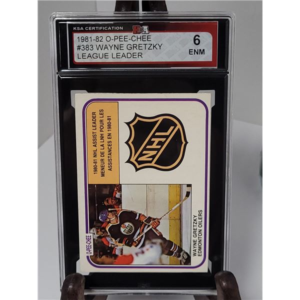 KSA | 1981-82 O-Pee-Chee | #383 Wayne Gretzky | League Leader | 6 ENM