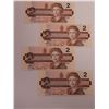 Image 1 : Lot of 4 Consecutitve | 1986 $2 Canada Bank Notes