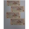 Image 2 : Lot of 4 Consecutitve | 1986 $2 Canada Bank Notes