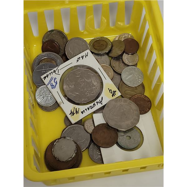 Bag of Various World Coins