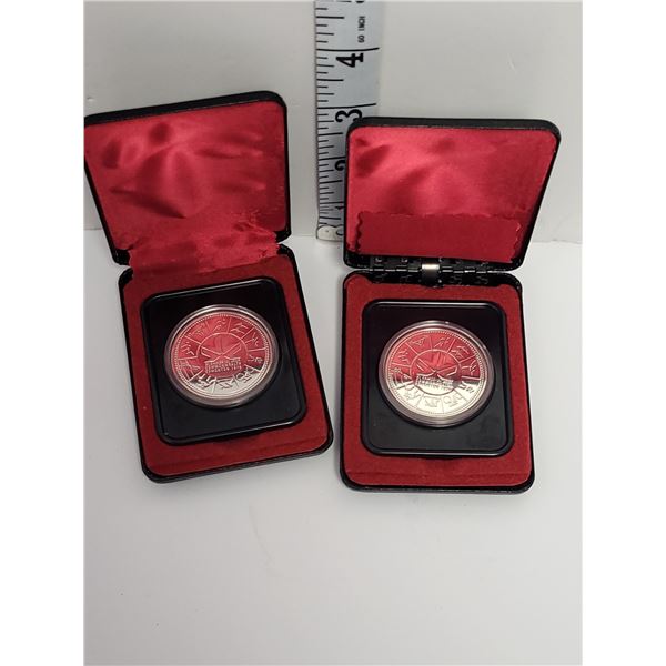 Lot of 2 1978 Commonwealth Games Silver Dollar Coins | In Clamshell Cases