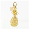 Image 4 : Crea 14k Gold Detailed Textured Diamond Cut 3D Pineapple Hawaii Charm Pendant
