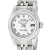 Image 1 : Rolex Ladies New Style Sapphire Quickset White Roman Smooth Bezel Wristwatch 26M