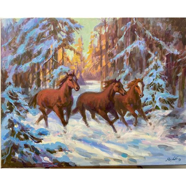 Three Yearlings ORIGINAL by Richard ZuMing Ho