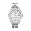 Image 1 : Rolex Ladies Quickset Stainless Steel White Arabic Dial Diamond Bezel Wristwatch