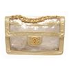 Image 1 : Chanel Vinyl Gold Lambskin Flap Maxi Shoulder Bag