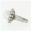 Image 6 : Vintage 18k White Gold 12.7mm South Sea Pearl 2.10 ctw Marquise Diamond Halo Rin