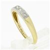 Image 8 : Antique 14k Yellow Gold w/ Palladium Top 0.20 ctw Pave Diamond Wedding Band Ring
