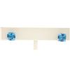 Image 4 : NEW 14k White Gold Cushion Cut Natural Swiss Blue Topaz Solitaire Stud Earrings