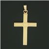 Image 3 : Petite Antique 14K Yellow Gold Hand Engraved Simple Puffed Square Cross Pendant
