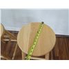 Image 8 : Qty 2 Wooden Stools w/ Footrests 12" dia, 24"H