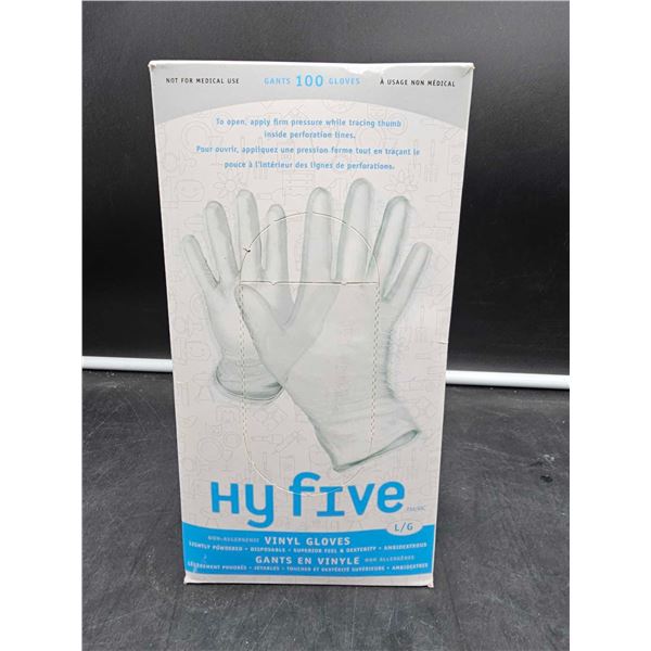 Hy Five Non-Allergenic Vinyl Gloves, Lightly Powdered Disposable (100ct) Large