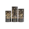 Image 1 : Rhytsing Set of 3 Glass Cylinder Lanterns with Fairy Lights, Decorative Table Lamp Flameless Candle 