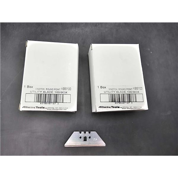 3 Notch, Round Point Utility Blades (2 x 100ct)