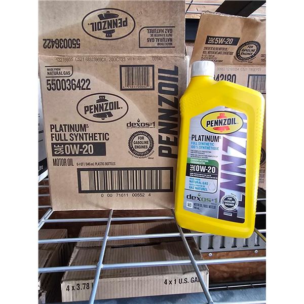 Pennzoil SAE 0W-20 Platinum Carbon Neutral Full Synthetic  Motor Oil 6x946ml