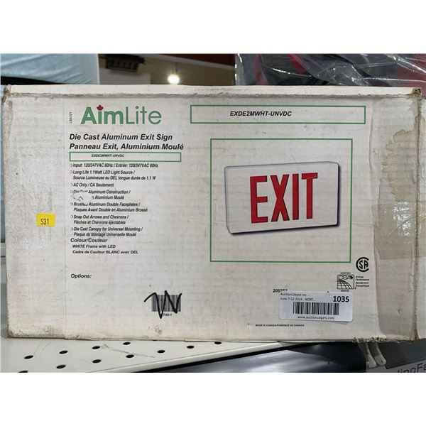 AimLite Die cast Aluminum Exit Sign