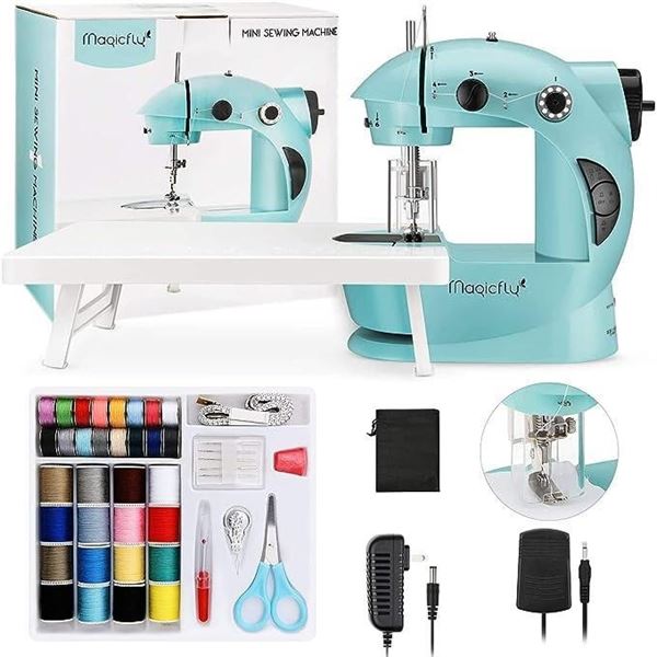 Magicfly Mini Sewing Machine with Extension Table, Dual Speed Portable Sewing Machine for Beginner w