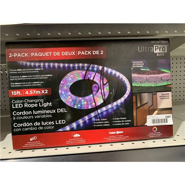 UltraPro Elite Color Changing LED Rope Light with Remote 15 Foot 2 Pack