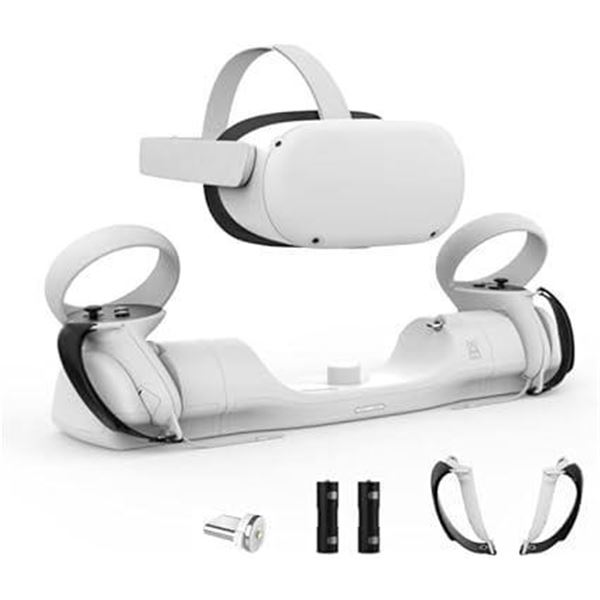 AMVR Upgraded Charging Dock for Meta/Oculus Quest 2, Headset Display Holder and Controller Mount Sta