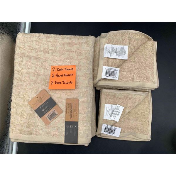 Paariazzt Toewl Set 2 Bath Towels / 2 Hand Towels / 2 Face Towels