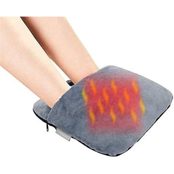 lomitech Foot Massage & Foot Warmer, Foot Heater Electric Vibration Massaging Soft Plush Micro Mink 