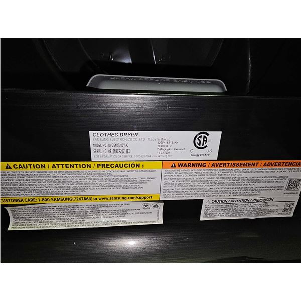 Samsung DVG54R7200V/A3  7.4 cu. ft. Gas Dryer with Steam Sanitize+ in Black Stainless Steel