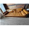 Image 2 : Light Brown Leather Sofa (Lege Inside ) - removable Pillows  87"x36"