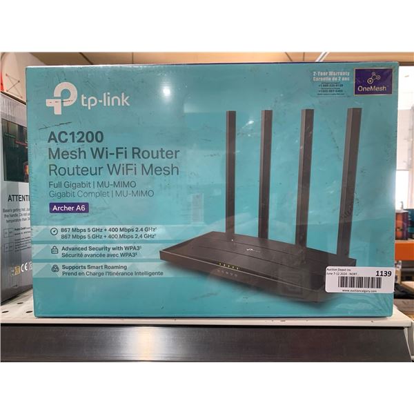 TP-Link Mesh AC Wi-Fi Router Archer A6 Full Gigabit