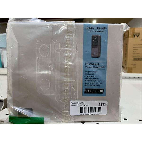 Smart Home Video Doorbell 2K Wired