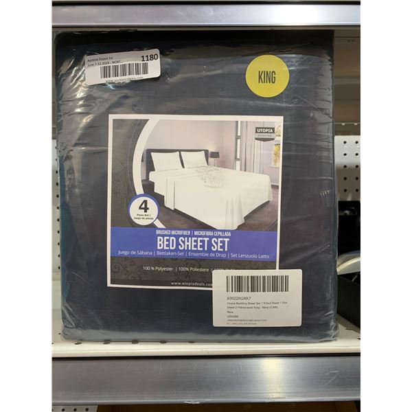 Brushed Microfiber Bed Sheet Set 4pc King Size