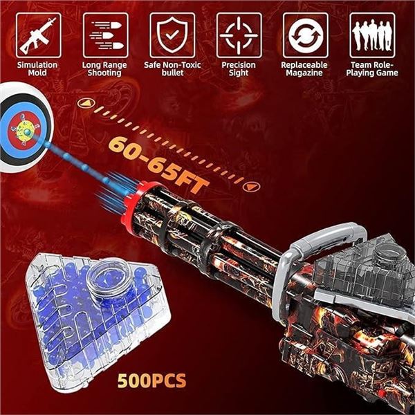 jumherd Electric Gel Trace Fire Blaster - Fully Automatic Blaster with 30000 Gellets and Goggles, Ga