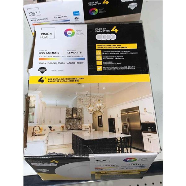 Vision Home 4" LED Ultra-Slim Recessed Lights 4 Pack