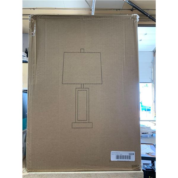 Lolikit Table Lamp for Bedroom Set of 2 with 2 USB Ports and AC Power Outlet, 23.5" Modern Bedside L