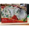 Image 1 : Holly Berry 20 Piece Fine China Dinnerware Set Service For 4