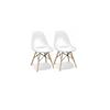 Image 1 : Bayside Topbuy 2-Piece Dining Chairs Modern Style Plastic DSW Chair with Linen Cushion