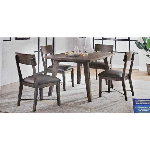 Bayside 5-piece Dining Set - Brown Wood Grain Finish
