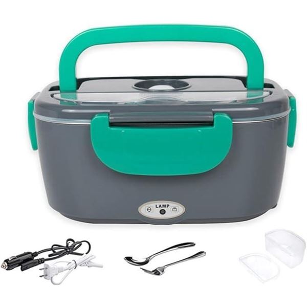 Electric Lunch Box 2 in 1, Lunch Box Electric 12 V / 220 V heatable Food Warmer Lunch Box with Pocke